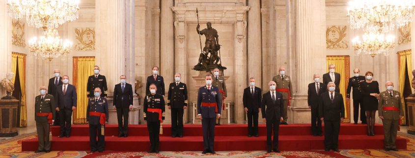 YE. King Felipe VI receives in audience the members of Eurodefense-Spain on the occasion of its 25th anniversary